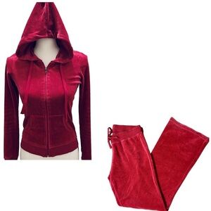 Fuchsia/ Burgundy Y2K Vintage Velour Tracksuit Jumpsuit